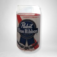 Pabst Blue Ribbon Can Shaped Glass - Unique Beer Lover's Collectible