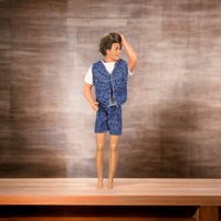 1968 Ken Doll with Brown Hair, Blue Eyes, Blue Shorts, and Movable Waist - Vintage Barbie Companion