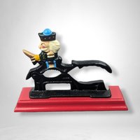 Vintage Cast Iron Nutcracker on Wood Base: Classic Nut Cracking Tool