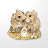 Vintage Stone Critters Mouse Couple Figurine - #SC-381