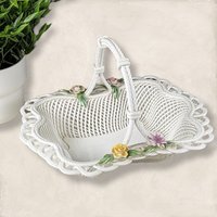 Ceramic Floral Basket - Handcrafted in Spain