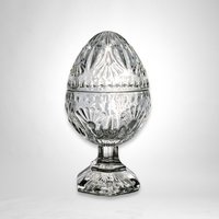Avon Clear Glass Egg-Shaped Trinket Bowl