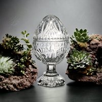 Avon Clear Glass Egg-Shaped Trinket Bowl