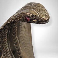 Brass Cobra Figurine Made in India: Exotic Home Decor Accent