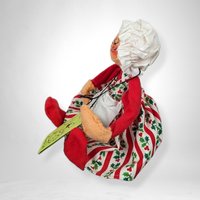 Vintage Annalee Mrs. Santa in Holly Dress Doll - Timeless Christmas Collectible