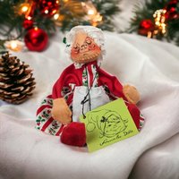 Vintage Annalee Mrs. Santa in Holly Dress Doll - Timeless Christmas Collectible