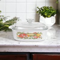 Corning Ware Garden Harvest Square A-2-B Casserole Dish with Lid