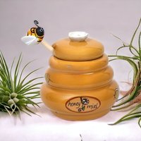 Ceramic Honey Miel Mini Honey Pot - Sweet and Stylish Tabletop Accessory