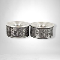 Elegant Pair of KYRR Norsk Pewter Taper Candle Holders