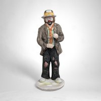 Vintage Emmett Kelly 8" Hobo Clown Sweeping Figurine (Missing Broom): Collectible Circus Art
