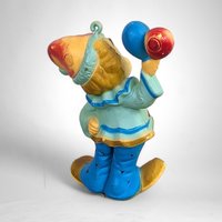 Vintage Cute Clown Ceramic Ornament: Whimsical Collectible