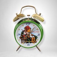 Vintage Celestial Seasonings Metal Sleepytime Wind Up Alarm Clock – Timeless Celestial Charm for Sweet Dreams