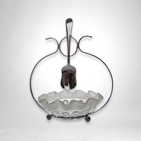 Vintage Glass Jam Dish and Spoon Set - Classic Breakfast Nostalgia