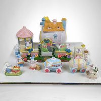 Easter Town Village Set - 12-Piece Ceramic Collection