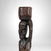 Pair of Vintage Hand-Carved African Wooden Sculptures: Exquisite Artistry and Cultural Beauty