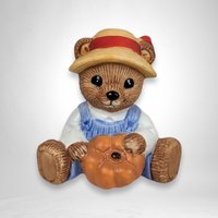 Set of 2 Homco Fall Bear Ceramic Figurines 1426