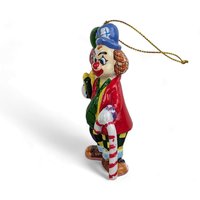 Vintage Ceramic Clown Ornament Imperfect with Subtle Paint Distressing
