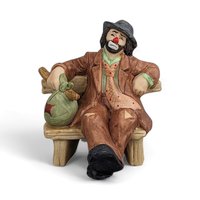 Vintage Emmett Kelly Jr. Flambro Hobo Clown on Bench Collectible Figurine