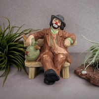 Vintage Emmett Kelly Jr. Flambro Hobo Clown on Bench Collectible Figurine