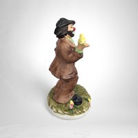 Vintage Flambro Emmett Kelly Jr. Ceramic Hobo Clown with Bird Collectible Figurine