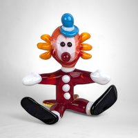 Vintage Glass Clown Figurine - Artistic Collectible Décor
