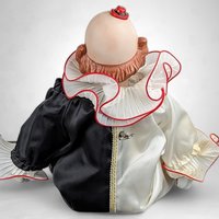 Porcelain Musical Sitting Clown Doll: Whimsical Melody and Delightful Decor