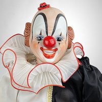 Porcelain Musical Sitting Clown Doll: Whimsical Melody and Delightful Decor