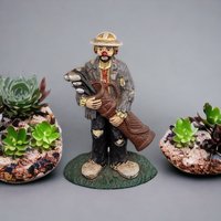 Emmett Kelly Jr. Golf Clown Heavy Metal Door Stop: Vintage Circus-inspired Decor Piece