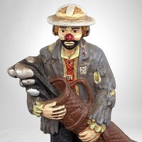 Emmett Kelly Jr. Golf Clown Heavy Metal Door Stop: Vintage Circus-inspired Decor Piece