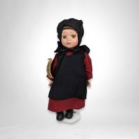 The Amish Porcelain Boy and Girl Dolls with Stands