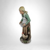 Homco Farmer Woman Figurine 1434 - Vintage Country Charm