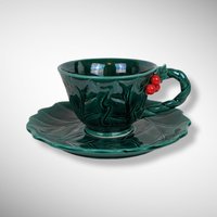 Timeless Elegance: Vintage Lefton Holly Cup and Saucer 2047