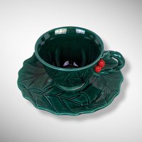 Timeless Elegance: Vintage Lefton Holly Cup and Saucer 2047