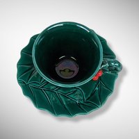 Timeless Elegance: Vintage Lefton Holly Cup and Saucer 2047