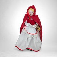 Vintage Porcelain Little Red Riding Hood 9" Doll