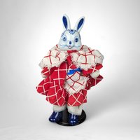 Vintage Unique Blue and White Rabbit 12" Porcelain Doll