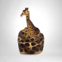 Vintage Resin Giraffe Trinket Box - Exotic Decorative Storage Container