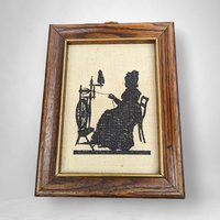 Charming Set of 6 Vintage Silhouette Fabric Wall Hangings