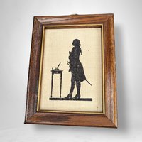 Charming Set of 6 Vintage Silhouette Fabric Wall Hangings