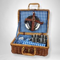 20 Piece Wicker Picnic Basket Dish Set: Complete Dining Elegance for Outdoor Adventures