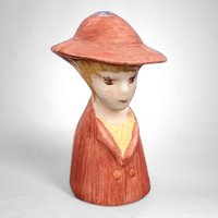 Set of 4 Ceramic Lady Head Thimble Figurines: Delicate Collectibles