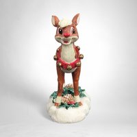 Vintage Rudolph the Red-Nosed Reindeer Figurine: Classic Holiday Charm