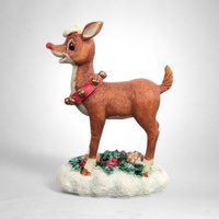 Vintage Rudolph the Red-Nosed Reindeer Figurine: Classic Holiday Charm