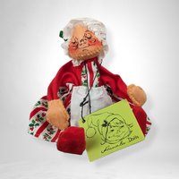 Vintage Annalee Mrs. Santa in Holly Dress Doll - Timeless Christmas Collectible