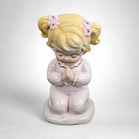 Vintage 1985 Lefton Porcelain Girl Praying Night Light 04860