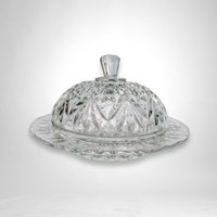 Anchor Hocking Pineapple Clear Glass Butter/Serving Dish with Lid – Classic Elegance for Your Table