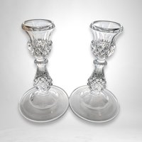 Pair of Cristal D'Arques Longchamp Clear Candesticks