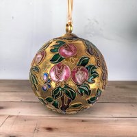Vintage Cloisonné Christmas Tree Ornament: Floral Elegance