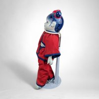 Vintage Asian Decor Blue and White Porcelain Girl Doll