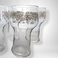 Classic Set of 4 Vintage Pepsi Cola Glasses for Nostalgic Refreshment